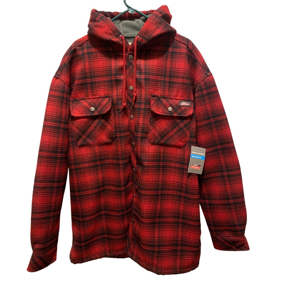 Genuine Dickies Red/Black Plaid Bonded Overshirt